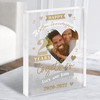 2 Years Together 2nd Wedding Anniversary Cotton Photo Gift Acrylic Block