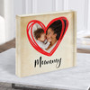 Vintage Scribble Heart Photo Mummy Square Personalised Acrylic Block