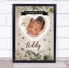 Birth Details Nursery Christening New Baby Leaves Photo Keepsake Gift Print