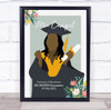 Dark Skin Graduation Girl With Diploma Personalised Wall Art Gift Print