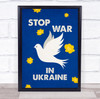 Stop War In Ukraine Dove Peace Flowers Personalised Wall Art Gift Print