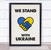 We Stand With Ukraine Hand Shake Personalised Wall Art Gift Print