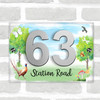 Pheasant English Countryside Garden Trees Modern Acrylic Door Number House Sign