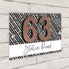 Black Pattern Lines Geometric Grey 3D Modern Acrylic Door Number House Sign