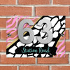 Animal Print Black Gold Light Pink 3D Modern Acrylic Door Number House Sign