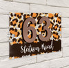 Classic Leopard Print And Gold 3D Modern Acrylic Door Number House Sign