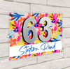 Bright Pattern Colourful Bold 3D Modern Acrylic Door Number House Sign