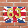 British Uk Flag Union Jack 3D Modern Acrylic Door Number House Sign