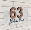Paint Effect Wash Grey 3D Modern Acrylic Door Number House Sign