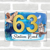 Owl Night Blue Moon 3D Modern Acrylic Door Number House Sign