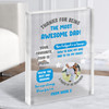 Awesome Dad Details Info Fav Things Photo Blue Personalised Gift Acrylic Block