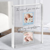 2 Photos Boy New Baby Birth Details Nursery Christening Gift Acrylic Block