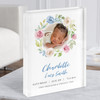 Floral Photo New Baby Birth Details Nursery Christening Gift Acrylic Block