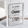 Class Full Of Stars School Personalised Blue Gift Acrylic Block