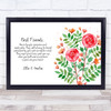 Best Friend Poem Details Any Names Watercolour Roses Personalised Gift Print