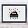 Black Wedding Car Anniversary Couple Wedding Date Personalised Gift Print