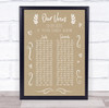Our Vows Wedding His & Her Anniversary Kraft Special Place Personalised Print