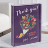 Bird With Bouquet Of Flowers Teacher Name Thank You Gift Acrylic Block