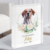 Boxer Pet Memorial Peach Gold Floral Wreath Personalised Gift Acrylic Block