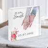 Square Watercolour Married Couple Hands Anniversary Gift Acrylic Block