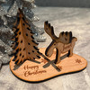 Reindeer & Tree Personalised Christmas Table Decoration Name Place Setting