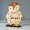 Personalised Penguin Christmas Family Decoration Table Name Place Setting