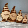 Personalised Gonk Christmas Gnome Elf Family Decoration Table Name Place Setting