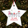 Snowman Family Of 5 Star Bauble Personalised Christmas Tree Ornament Decoration