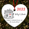 First At New Home Heart Bauble Personalised Christmas Tree Ornament Decoration