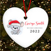 Mouse Santa Baby's 1st Heart Personalised Christmas Tree Ornament Decoration
