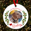 Mistletoe Pet Loss Floral Photo Personalised Christmas Tree Ornament Decoration