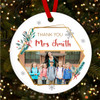 Thank You Teacher Photo Personalised Christmas Tree Ornament Decoration