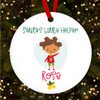 Dark Hair Girl Elf Helper Personalised Christmas Tree Ornament Decoration