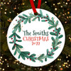 Family Name Mistletoe Wreath Personalised Christmas Tree Ornament Decoration Family Name Mistletoe Wreath Personalised Christmas Tree Ornament Decoration