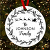 Family Name Santa Sleigh Round Personalised Christmas Tree Ornament Decoration