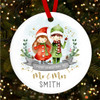 First As Mr & Mrs Cute Couple Personalised Christmas Tree Ornament Decoration