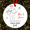 First As Mr & Mrs Line Couple Personalised Christmas Tree Ornament Decoration
