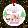 First As Parents Pink Photo Personalised Christmas Tree Ornament Decoration