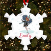 Dark Skin Girl Skating Snowflake Personalised Christmas Tree Ornament Decoration