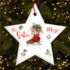 Red Ice Skate Big Sister Star Personalised Christmas Tree Ornament Decoration