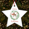 Wreath With Reindeer Family Star Personalised Christmas Tree Ornament Decoration