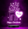 Reindeer Happy Christmas Personalised Gift Colour Change Led Lamp Night Light