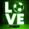 LOVE Football Sign World Cup Sports Personalised Gift Any Colour LED Night Light
