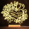 Happy Mother's Day Tattoo Style Heart Flowers Personalised Gift Lamp Night Light