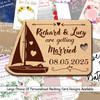 Sailing Ship Boat Nautical Wooden Wedding Save The Date Magnets & Backing Cards