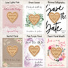 Heart Wreath Personalised Wooden Wedding Save The Date Magnets & Backing Cards