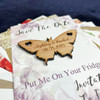 Butterfly & Hearts Wooden Wedding Save The Date Magnets & Backing Cards