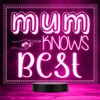 Mum Knows Best Pointing Hand Mother's Day Personalised Gift Colour Night Light