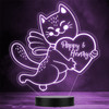 Cute Cat Holding Valentine's Day Personalised Gift Colour Changing Night Light