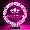 Wreath Love Birds Flowers Valentine's Day Personalised Gift Colour Night Light